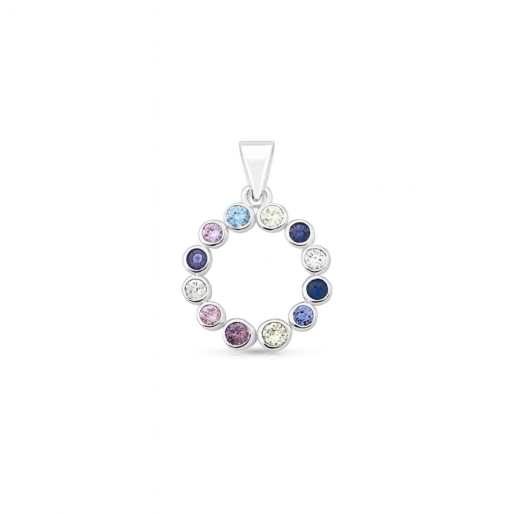 Sidabrinis spalvotas pakabukas