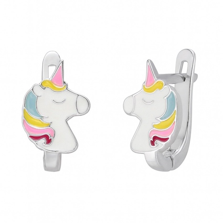 Sidabriniai auskarai Vienaragiai