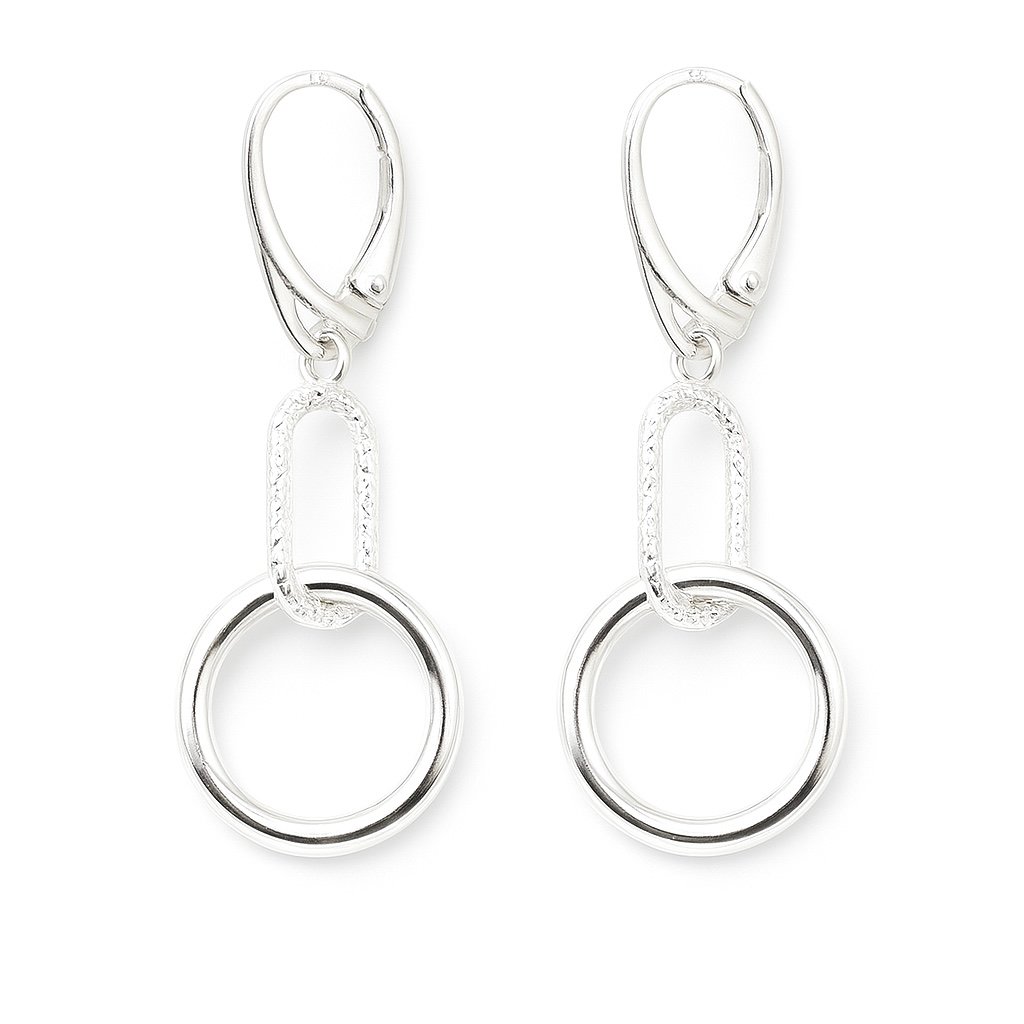 Sidabriniai ilgi auskarai