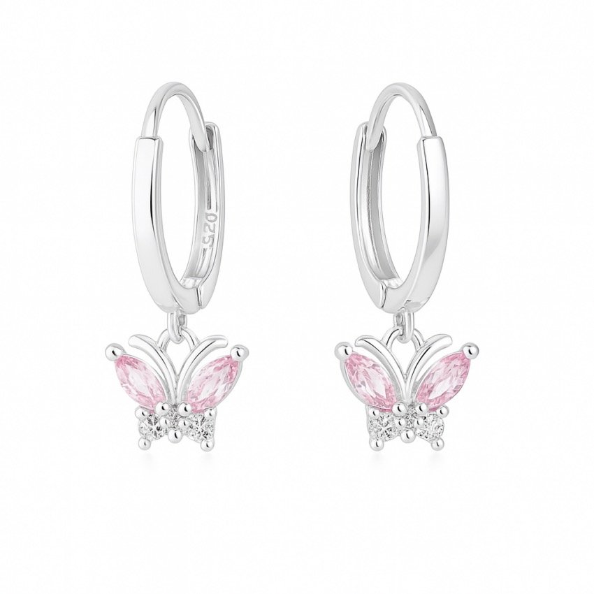 Sidabriniai auskarai Drugeliai