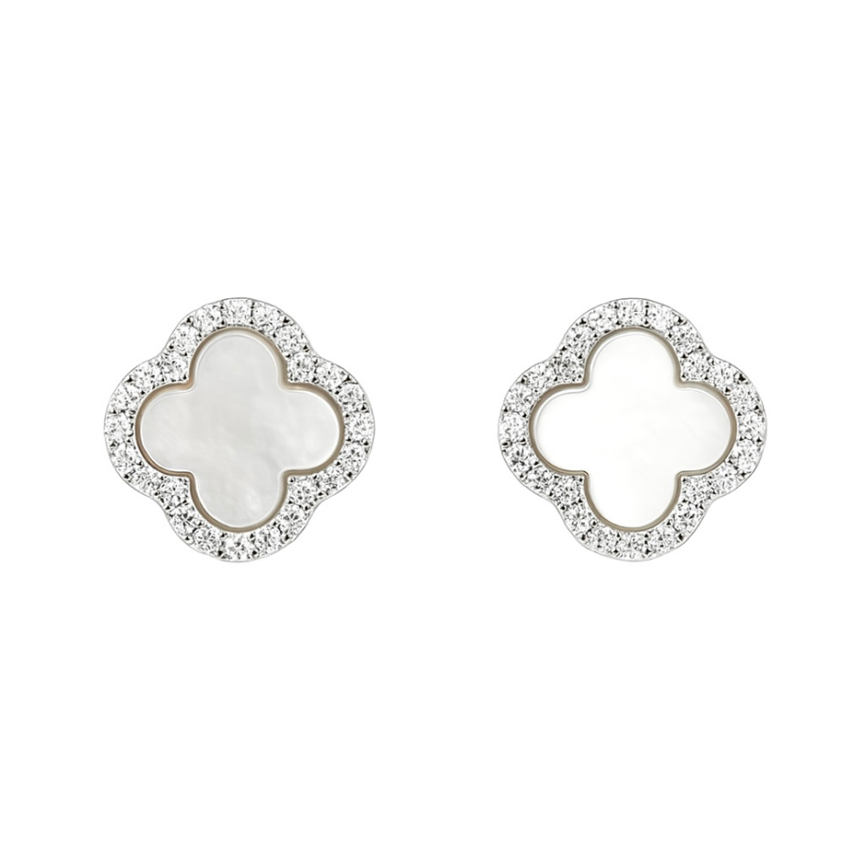 Sidabriniai auskarai Dobilai