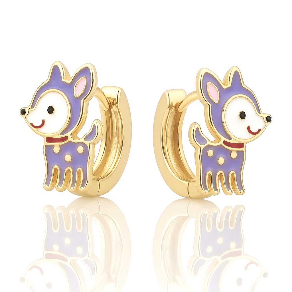 Sidabriniai paauksuoti auskarai Stirniukai