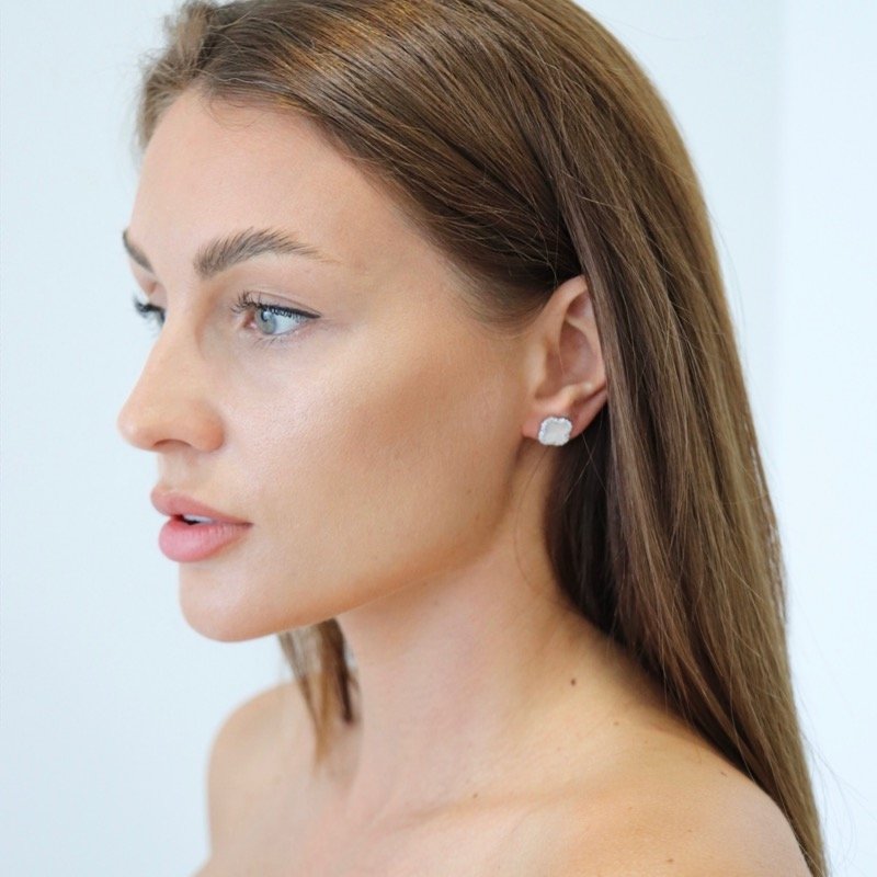 Sidabriniai auskarai Dobilai