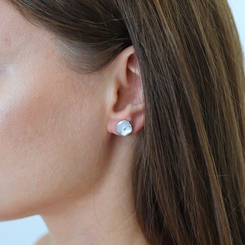 Sidabriniai auskarai Dobilai