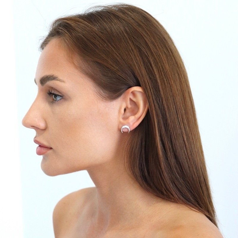 Sidabriniai auskarai Mėnuliai