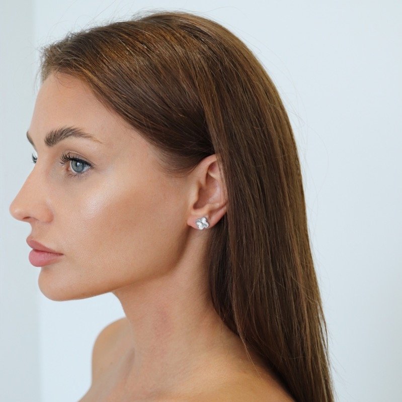 Sidabriniai auskarai Dobilai