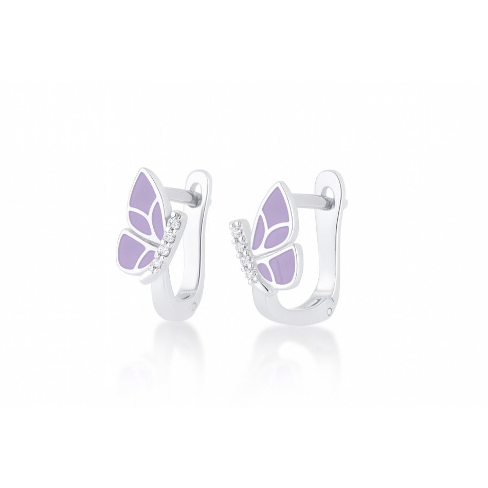 Sidabriniai auskarai drugeliai