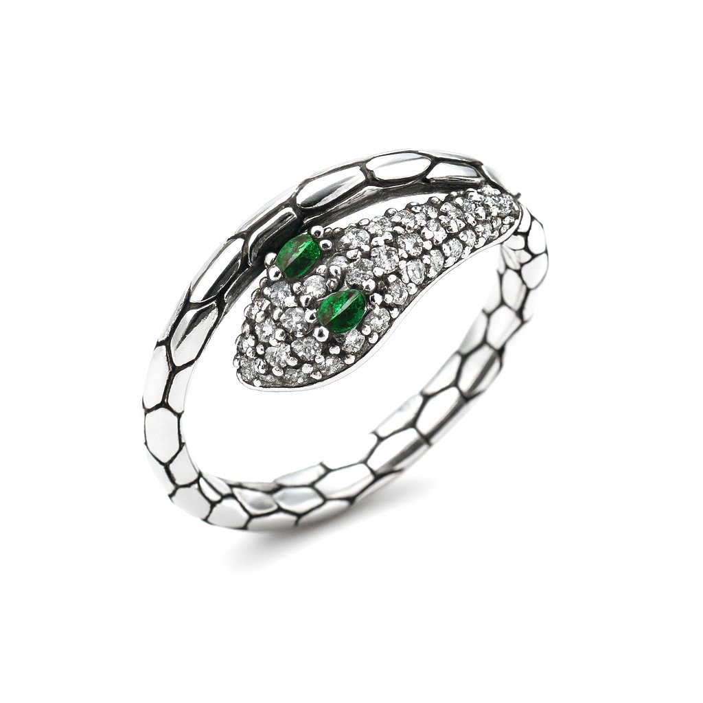 Sidabrinis tamsintas žiedas Gyvatė