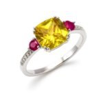 Sidabrinis žiedas su geltonu Cirkoniu