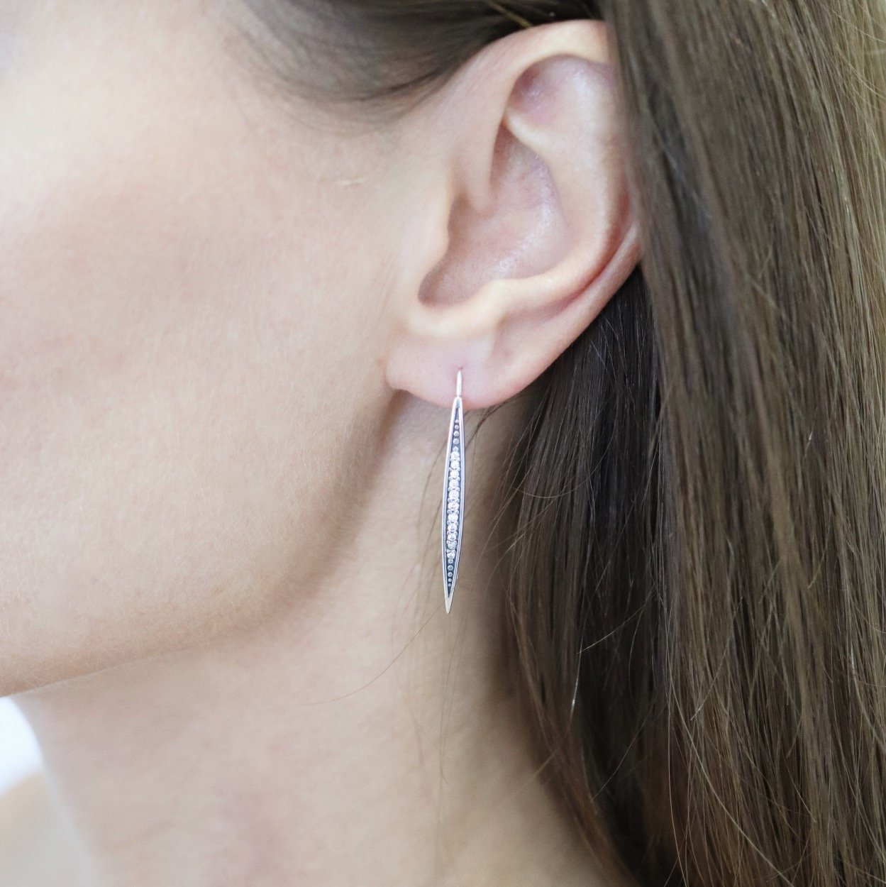 Sidabriniai auskarai su Cirkoniu