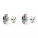 Sidabriniai spalvoti auskarai su Cirkoniu