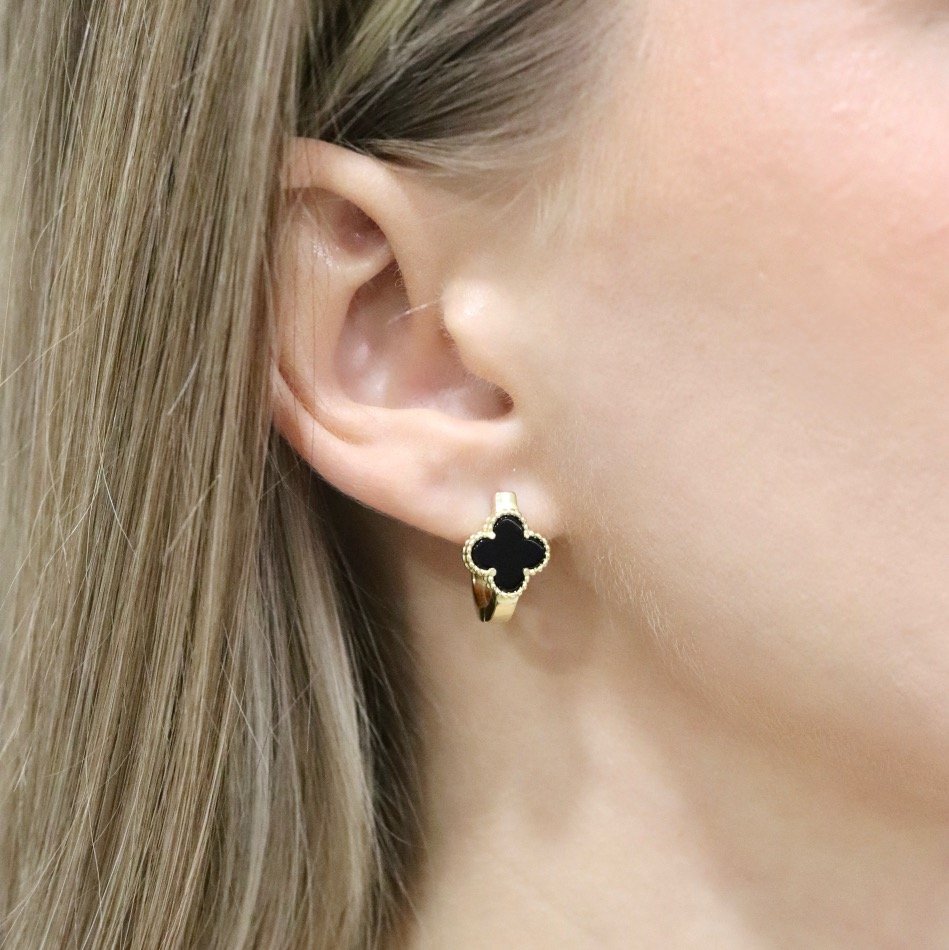 Sidabriniai paauksuoti auskari Dobilai