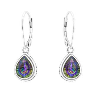 Sidabriniai auskarai su Swarovski kristalais