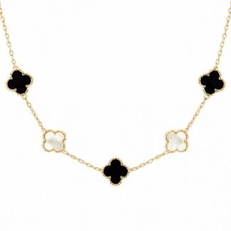 Sidabrinė paauksuota grandinėlė su Dobilais