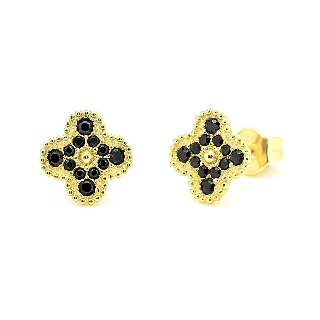 Sidabriniai paauksuoti auskarai Dobilai