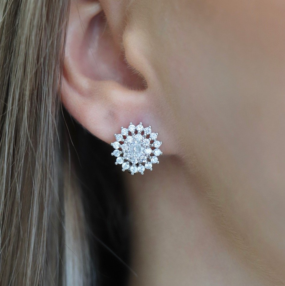 Sidabriniai auskarai su Cirkoniu