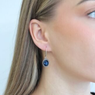 Sidabriniai auskarai su Swarovski kristalais