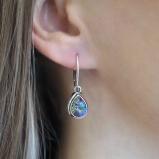 Sidabriniai auskarai su Swarovski kristalais