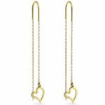 Sidabriniai paauksuoti auskarai širdelės