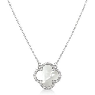 Sidabrinė grandinėlė su dobilu