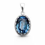 Sidabrinis pakabukas su Swarovski kristalais