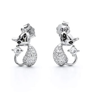 Vaikiški sidabriniai auskarai  kačiukai