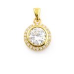 Sidabrinis paauksuotas pakabukas su cirkoniu