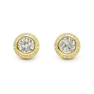 Sidabriniai paauksuoti auskarai su cirkoniu