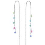 Sidabriniai spalvoti auskarai