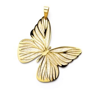 Sidabrinis paauksuotas pakabukas drugelis