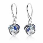 Sidabriniai auskarai su mėlynu cirkoniu