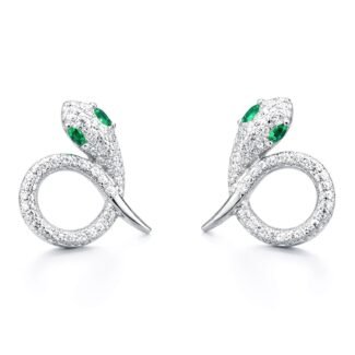 Sidabriniai auskarai gyvatės