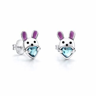 Sidabriniai vaikiški auskarai zuikučiai