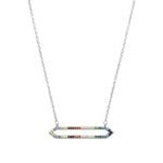 Sidabrinė grandinėlė su spalvotu pakabuku