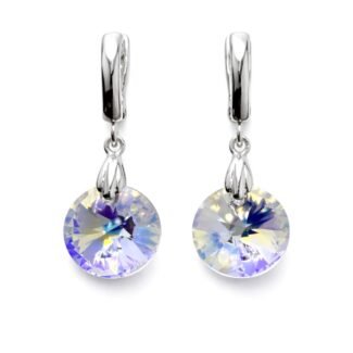 Sidabriniai auskrai su swarovski kristalais
