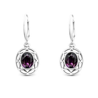 Sidabriniai auskrai su swarovski kristalais