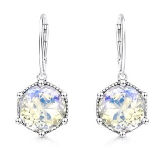 Sidabriniai masyvūs auskarai su Swarovski kristalais