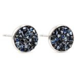 Sidabriniai auskarai su mėlynais swarovski kristalais
