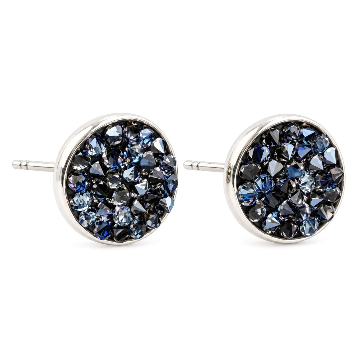 Sidabriniai auskarai su mėlynais swarovski kristalais