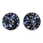 Sidabriniai auskarai su mėlynais swarovski kristalais